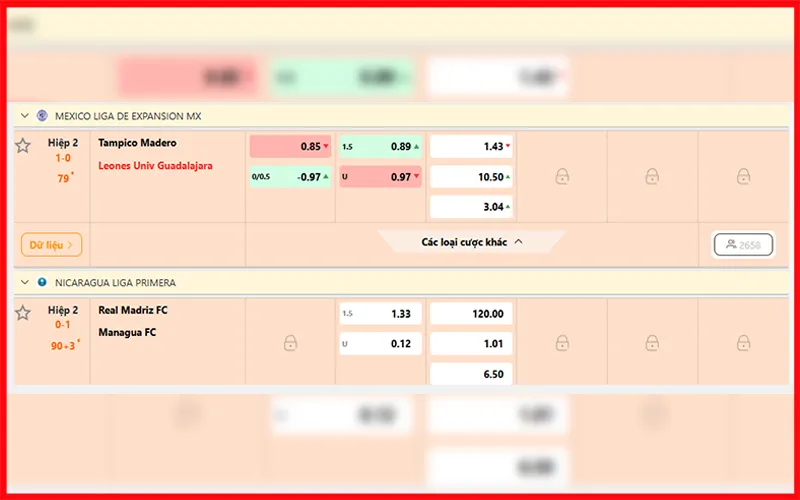 Bảng tỷ lệ kèo tài xỉu 1.5 từ KEOVIPAlt: Bảng tỷ lệ kèo tài xỉu 1.5 nhà cái