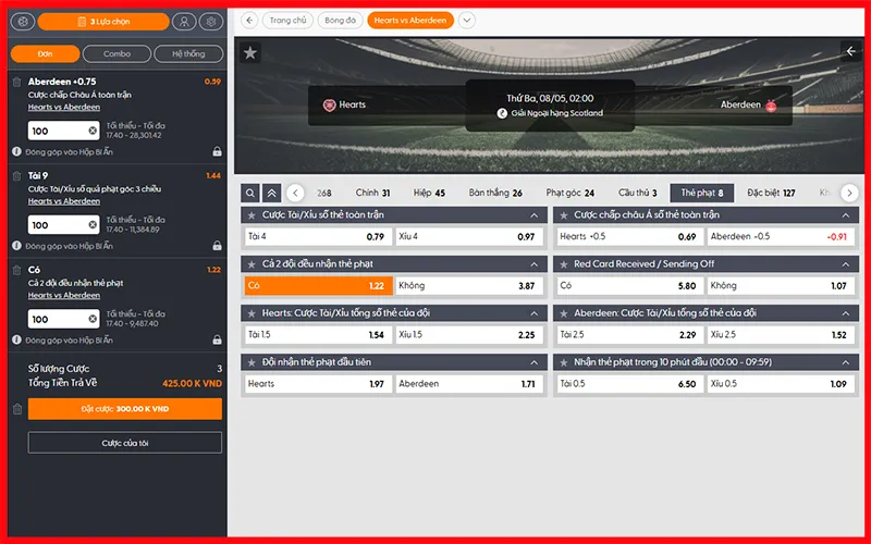 Cách kết hợp kèo xiên phạt góc, thẻ vàng và kèo châu ÁAlt: Xiên kết hợp kèo phạt góc và các thị trường phụ trong cá cược bóng đá